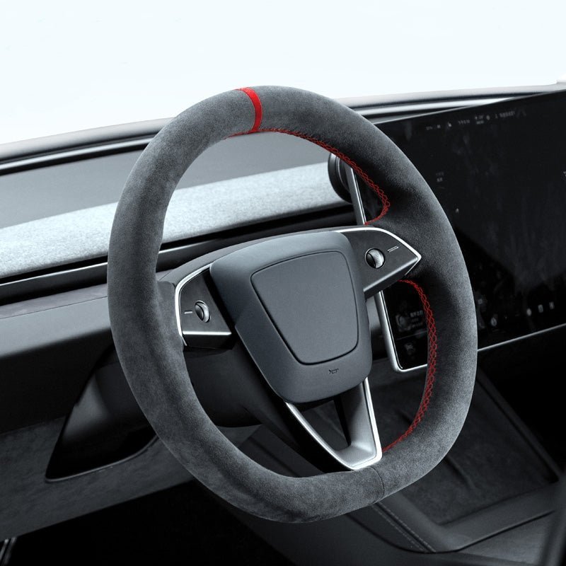 Tumbled Fur Steering Wheel Cover for New Model Y / Model 3 Highland - HyperSteering