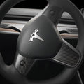 Upgrade: Tesla Model 3 / Y Carbon Fiber Steering Wheel Center Trim - HyperSteering