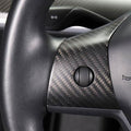 Upgrade: Tesla Model 3 / Y Carbon Fiber Steering Wheel Center Trim - HyperSteering