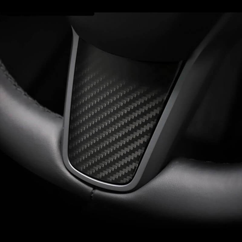 Upgrade: Tesla Model 3 / Y Carbon Fiber Steering Wheel Center Trim - HyperSteering