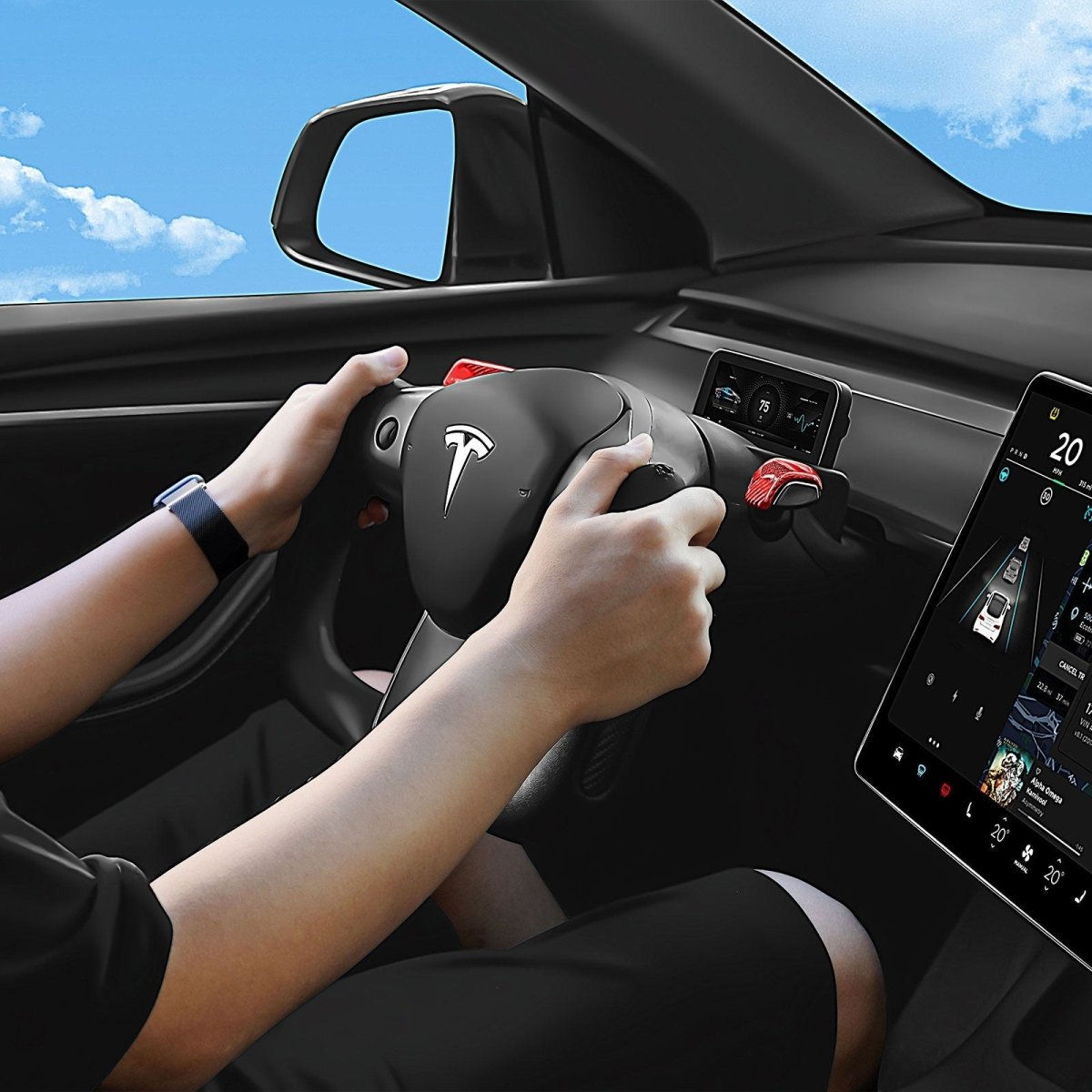 Yoke Carbon Fiber Steering Wheel for Tesla Model 3 / Y - HyperSteering