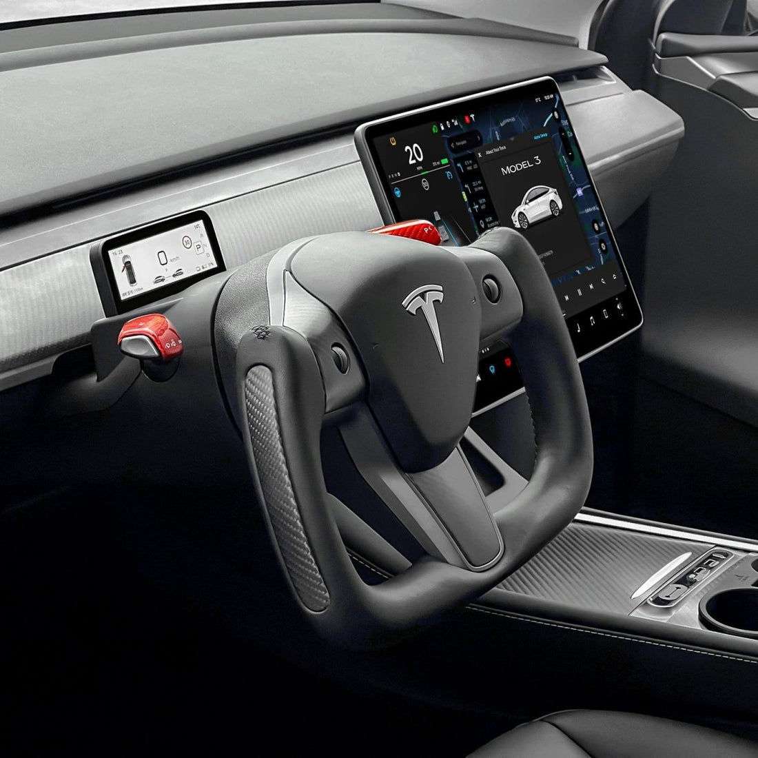 Yoke Carbon Fiber Steering Wheel for Tesla Model 3 / Y - HyperSteering