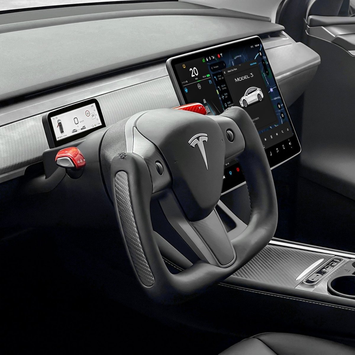 Yoke Carbon Fiber Steering Wheel for Tesla Model 3 / Y - HyperSteering