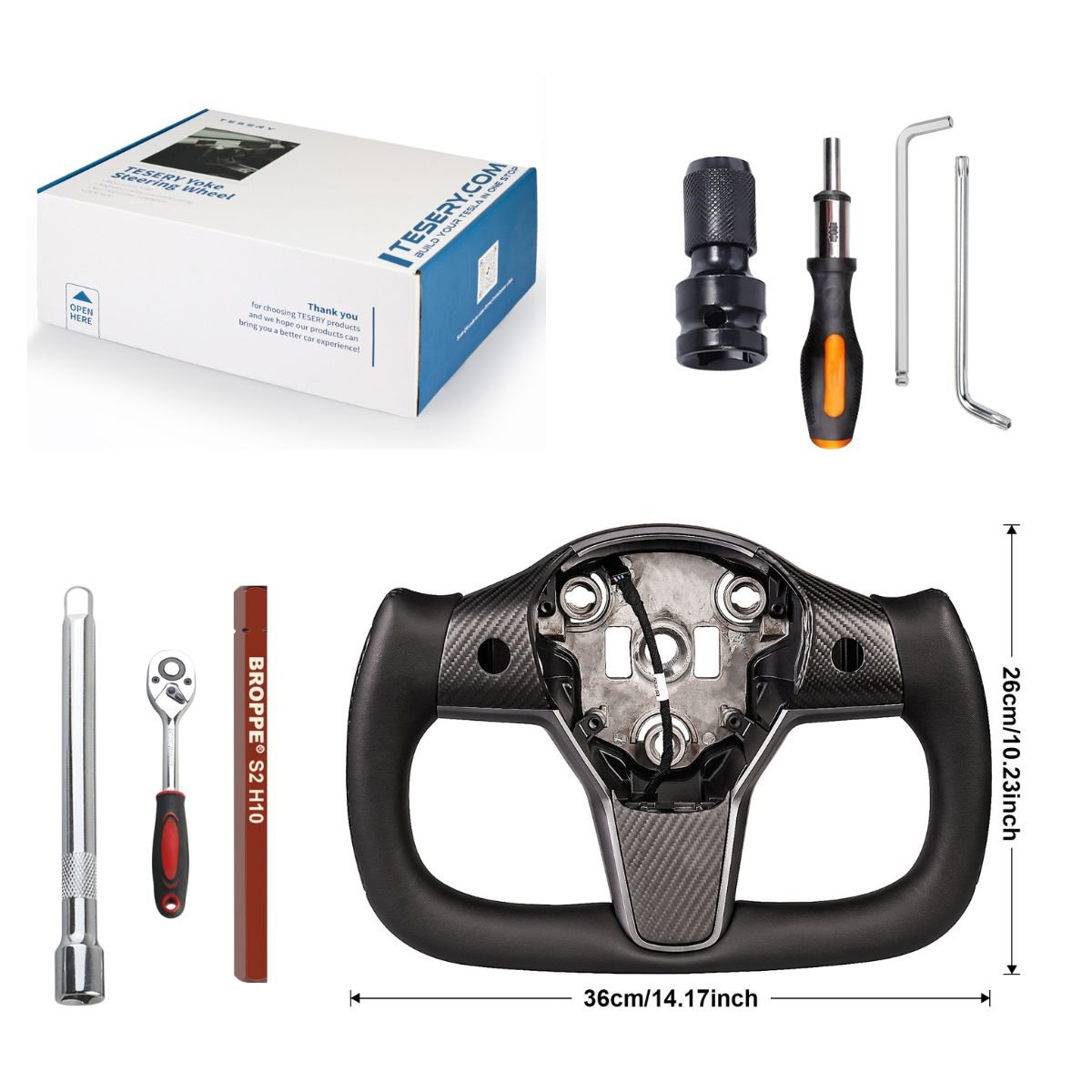 Yoke Carbon Fiber Steering Wheel for Tesla Model 3 / Y - HyperSteering