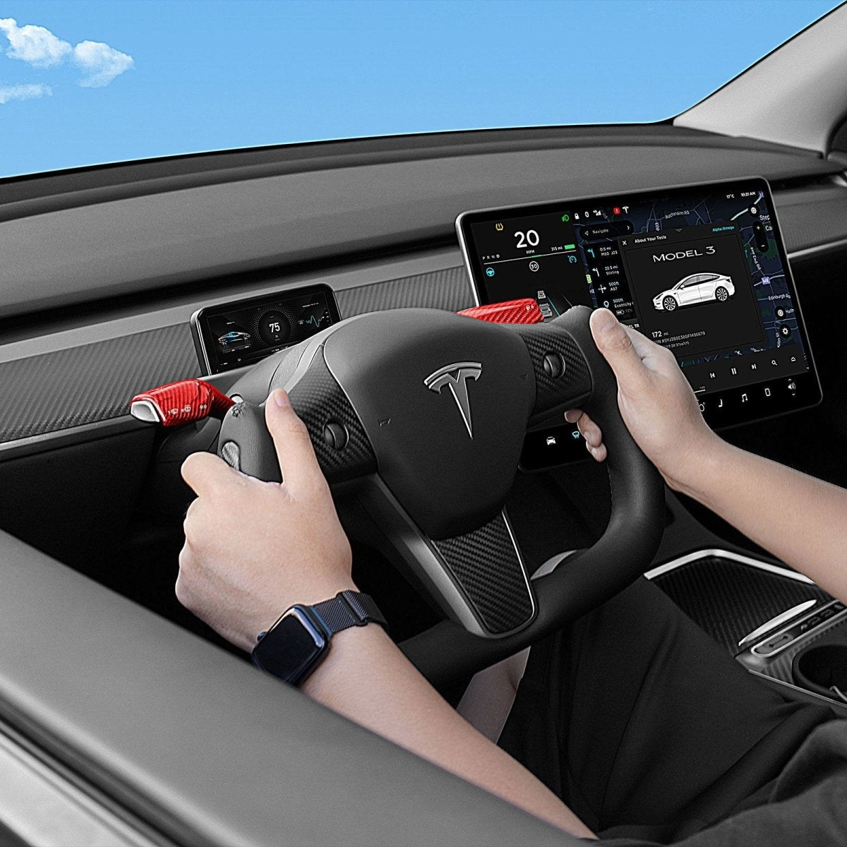 Yoke Carbon Fiber Steering Wheel for Tesla Model 3 / Y - HyperSteering