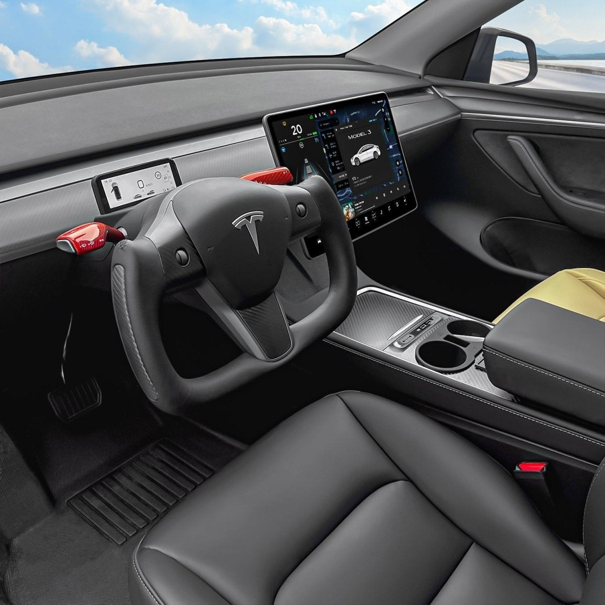 Yoke Carbon Fiber Steering Wheel for Tesla Model 3 / Y - HyperSteering