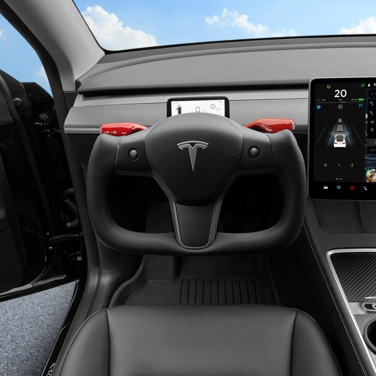 Yoke Carbon Fiber Steering Wheel for Tesla Model 3 / Y - HyperSteering