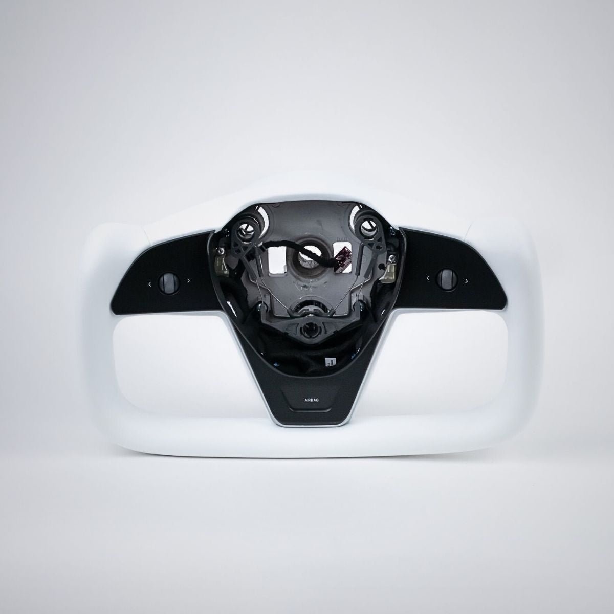 Yoke Plaid Steering Wheel for Tesla Model 3 / Y【White Leather】 - HyperSteering